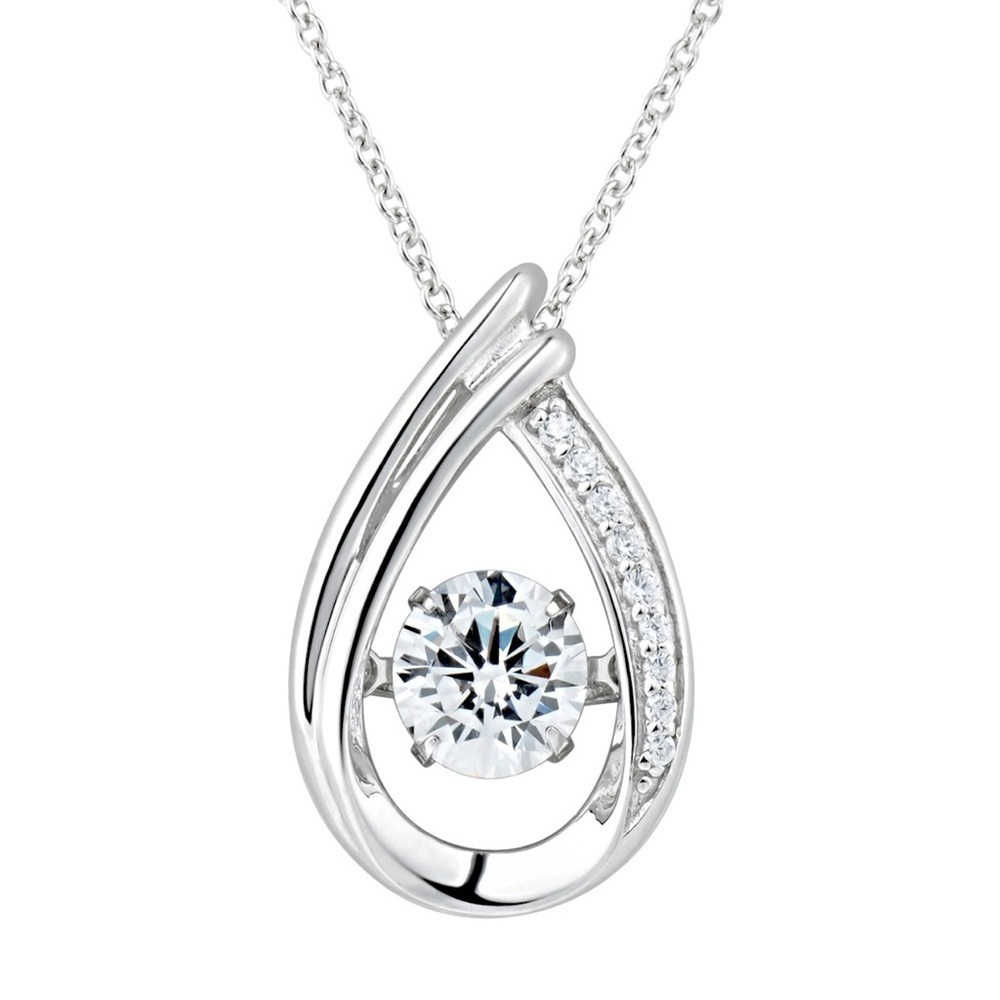 Elegant Silver Teardrop Pendant Necklace!